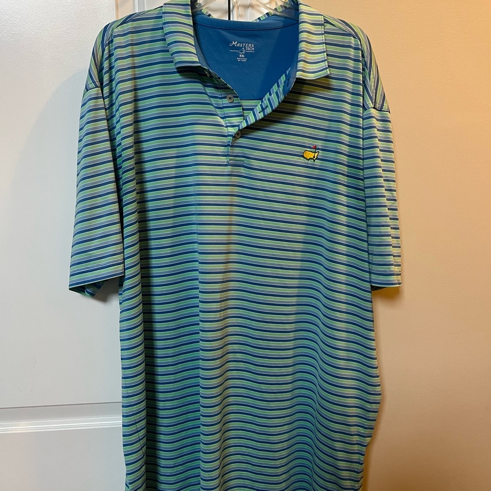 Masters Green and Blue Striped Men's Polo Shirt
